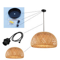 Lámpara Colgante De Bambú Pendentivo Luz De Techo Rattan Wicker Tejido a Mano Enredado Para Hogar Comedor Estilo Sudeste Asiático - details 0