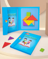 Rompecabezas Magnético 3D De Formas Geométricas Tablero Tangram Juguete Educativo De Madera Para Niños Juego Montessori - details 23