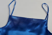 Vestido De Seda Con Sección Cruzada De Color Sólido Para Mujer Vestido De Caudal Con Punta De Sirena De Verano Ajustado Y Sexy - details 20