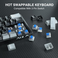 Teclado Mecánico Gamer AULA F3261 Con Software Personalizable RGB 60% Layout Para Tablet Teclas Hotswap Material PBT Certificación CE - details 3