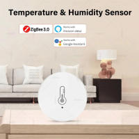 Sensor De Temperatura Y Humedad Zigbee 3.0 Monitoreo Remoto Por APP Smart Life Compatible Con Alexa Google Home Z2M Piloto Incluido - details 0