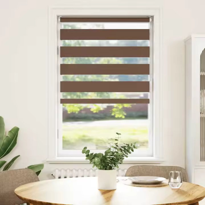 Estor cebra marrón 70x150 cm tejido ancho 65,9 cm poliéster - 1