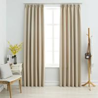 vidaXL Cortinas Opacas con Ganchos 2 Piezas 140x245 cm Casa Decoración Color Gris,  Antracita,  Taupé y mas - details 5