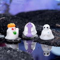 5Pcs Mini 3D Decoración De Halloween Bat Pumkin Fantasma Resina Miniatura Ornamentos Para Casa De Muñecas Accesorios DIY - details 5