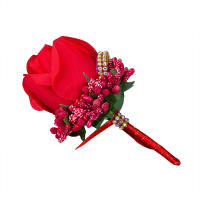 Broche De Silken Artificial Para Mujer Y Hombre Corsé De Mano Flor De Boda Decoración De Fiesta Para Novio Y Novia - details 1