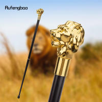 Bastón De Moda Con Manija De Cabeza De León Dorada Elegante Y Decorativa Para Fiesta 93cm Material De Acero Con Punta De Goma - details 0