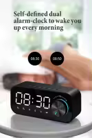 Reloj Despertador with Radio Digital, Altavoz with Bluetooth, Pantalla LED de Hora y Alarma y surface de Espejo para escritorio - details 1