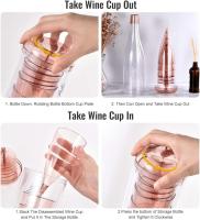 Copas de vino de plástico desmontables, Copas de champán para picnic de 200 ml, resistentes al calor e irrompibles - details 1