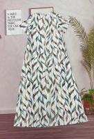 Vestido De Verano Con Cuello Redondo Y Bolsillos De Falda Larga Manga Corta Estilo Casual Para Mujeres De Mediana Edad - details 6