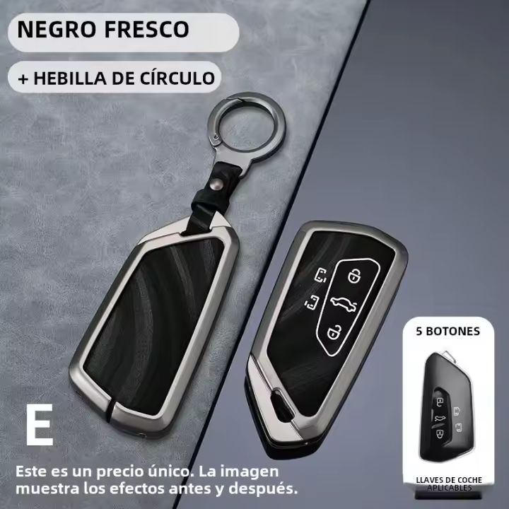 Funda De Cuero Para Llave De Coche Volkswagen VW Golf 8 MK8 ID-4 ID-6 Skoda Octavia A8 Seat Leon FR MK4 Cupra Cubierta De Carcasa De Llave De Fob - 1
