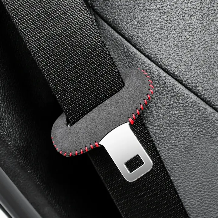  Protección Para Hebilla De Cinturón De Seguridad De Coche Cubierta De Cuero Accesorio Para Asiento Frontal Y Rearmable - 1