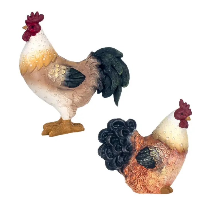 Signes Grimalt By SIGRIS Figura Gallinas 2 Unidades MULTICOLOR de Resina 15*7*14cm Figura de Animal 25419 - 1