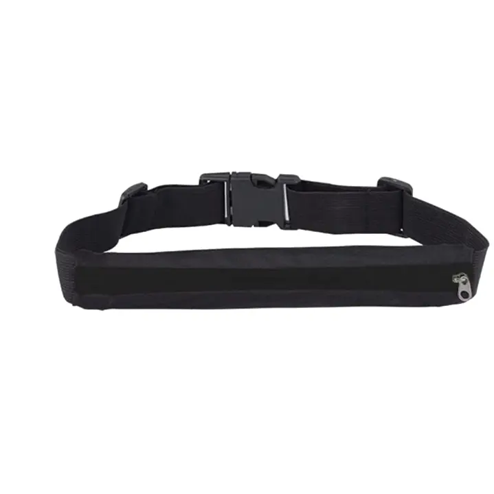 Actecom Riñonera Deportiva Bolsillo Negra Bolsa de Deporte Cinta Elástica Hebilla Clip Cintura para Móvil Llaves - 1