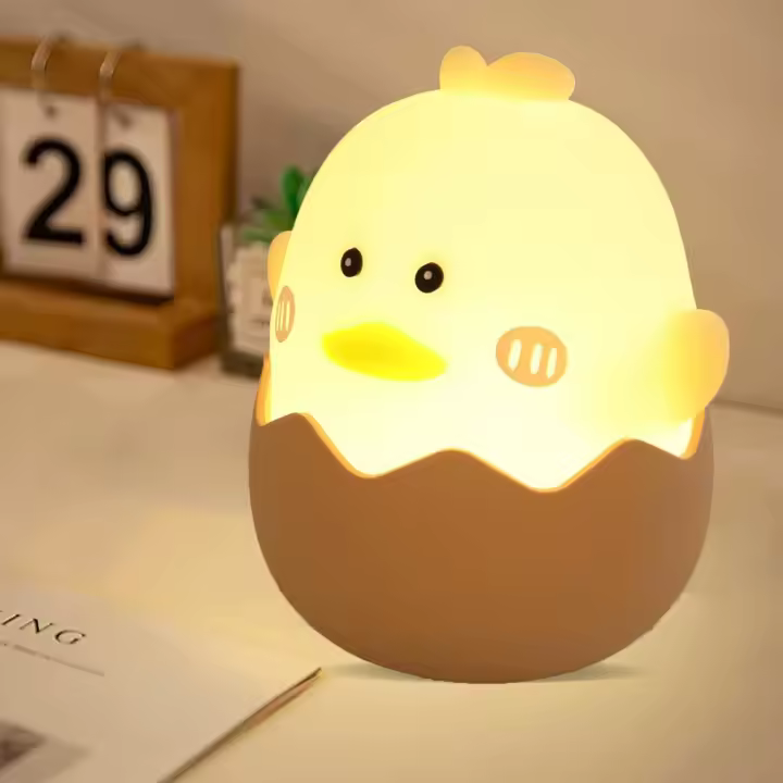 Luz Nocturna Infantil, Kawaii Pato Luz Bebe Nocturna Suave de Silicona, Control Táctil Dimmable, USB Recargable, Portátil Dormir LED Lampara Bebe Noche, Regalos para Niñas y Niños - 1