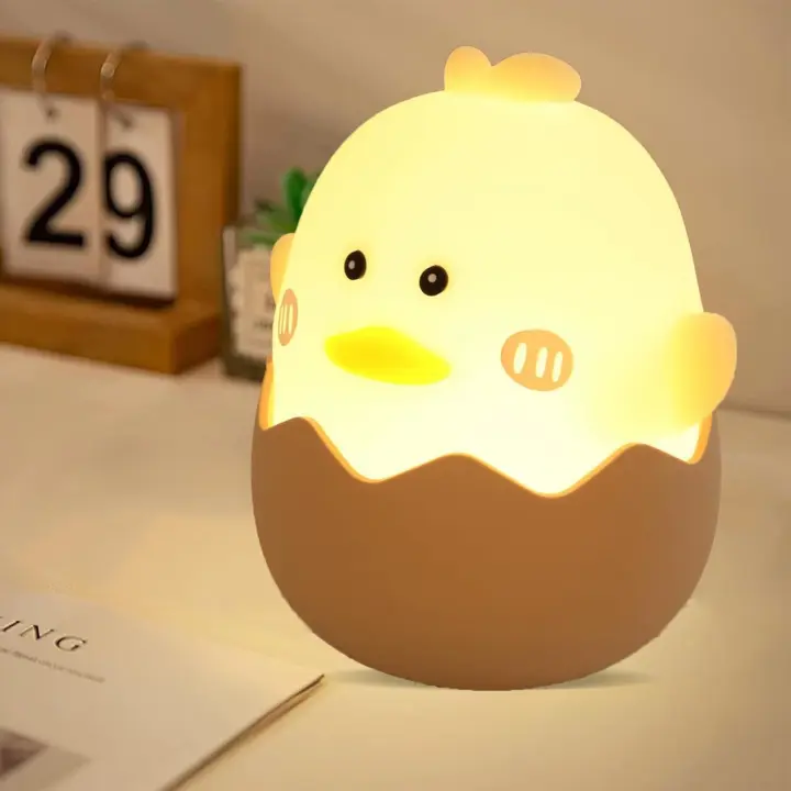 Luz Nocturna Infantil, Kawaii Pato Luz Bebe Nocturna Suave de Silicona, Control Táctil Dimmable, USB Recargable, Portátil Dormir LED Lampara Bebe Noche, Regalos para Niñas y Niños - 1