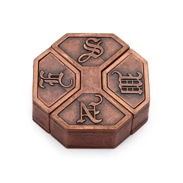 Puzzle De Metal Teoría De Los Ocho Trigramas Juguete De Desafío Para Cerebro Caja De Fidget Juego De Lógica Y Sabiduría Para Niños Y Adultos - 1