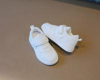 Nuevos Zapatos De Niños Pequeños En Blanco Tenis Deportivos Antideslizantes Suela Suave Primavera Otoño Casual Unisex PU Cuero Transpirable Talla Verdadera - details 1