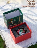 Juego De Tetera Y Taza De Cerámica Con Caja De Regalo Manija Plateada Dorada Vaso De Té De Navidad Cuchara Soporte Para Café Xmas Gifts - details 11