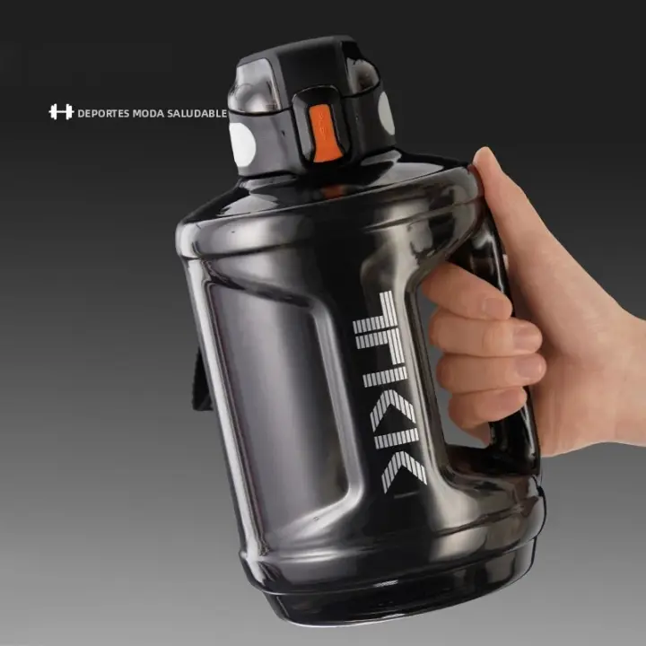 Botella Deportiva TKK 1800ml Capacidad Grande Tritán Resistente Al Calor Para Adultos Viajes Gimnasio Fitness Con Correa Creativa - 1