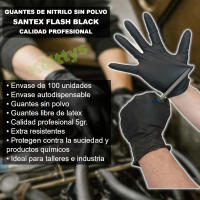 Santex Guantes de Nitrilo Sin Polvo. Resistencia Superior y Durabilidad Excepcional. Tallas S, M, L y XL. - details 1