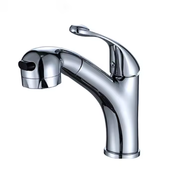 Grifo de Baño con Rociador Extraíble y Dos Modos de Flujo de Agua Cromado TONCHEAN - 1