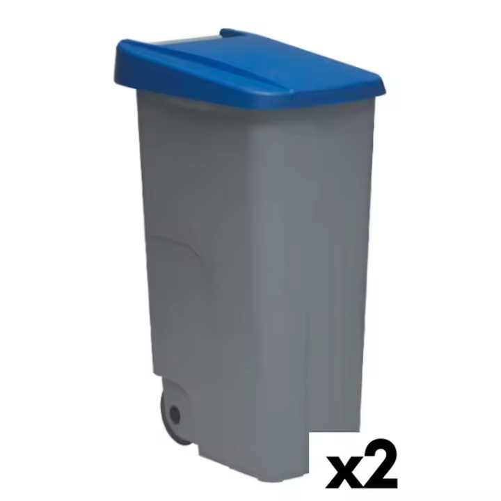 Cubo de Basura con Ruedas Denox 85 L Azul 58 x 41 x 76 cm - 1
