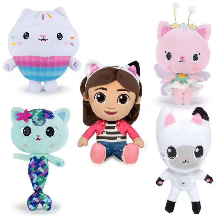 Peluche La Casa de las Muñecas Gabby 18cm, Gabby's Dollhouse Peluche Gabby, Pandy Paws, Mercat, Cakey Cat, Kitty Fairy, Regalo Cumpleaños Peluches Gatos - 1
