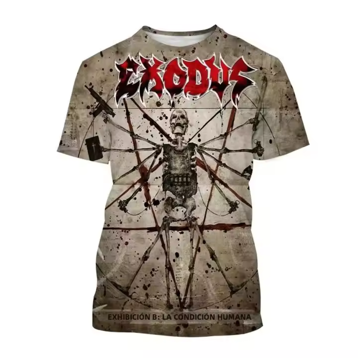 Camiseta 3D Personalizada Exodus Para Hombres Y Mujeres Estilo Hip-Hop Harajuku Calle Punk Casual Transpirable Para Verano - 1