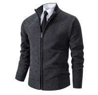 Chaqueta De Punto Para Hombre Con Capucha Y Cierre Completo De Fleece Grueso Abrigo De Otoño E Invierno Ropa Aislada Casual - details 10
