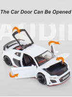Coche De Juguete R8 V10 plus a Escala 1/24 En Aleación De Zinc Con Función De Retroceso Y Sonido Luz Regalo Para Niños - details 7