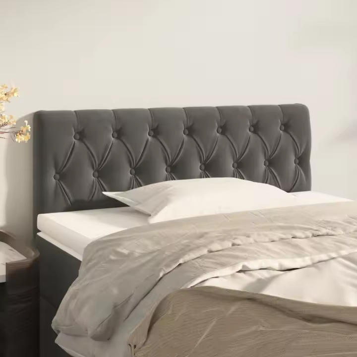vidaXL Cabecero de terciopelo gris oscuro 90x7x78/88 cm - 1