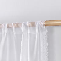 Cortinas Cortas Y Transparentes Para Cocina Y Dormitorio Valance Tules Cortinas De Encaje Bordado Blanco Voile Decoración Del Hogar - details 4