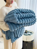 Manta De Felpa Gruesa Y Cálida Para Invierno Multifuncional De Color Sólido Lujo Ligera Para Dormitorio Y Sala De Estar - details 1