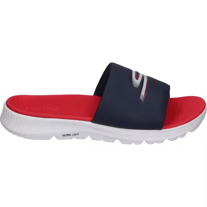 SKECHERS | Chanclas Skechers On The Go Consistent Sandal 2.0 Culver para Hombre – Chancleta Destalonada en Color Azul Marino y Rojo – Piscinas para el Agua – Vegan – Aptas para Lavadora – Cómodas – Modelo 229269-NVRD - 1