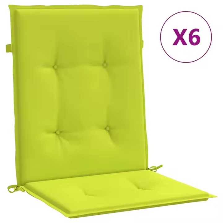 Zapatilla de lona Oxford Silla Jardín respaldo Bajo 6 UDS verde Claro - 1