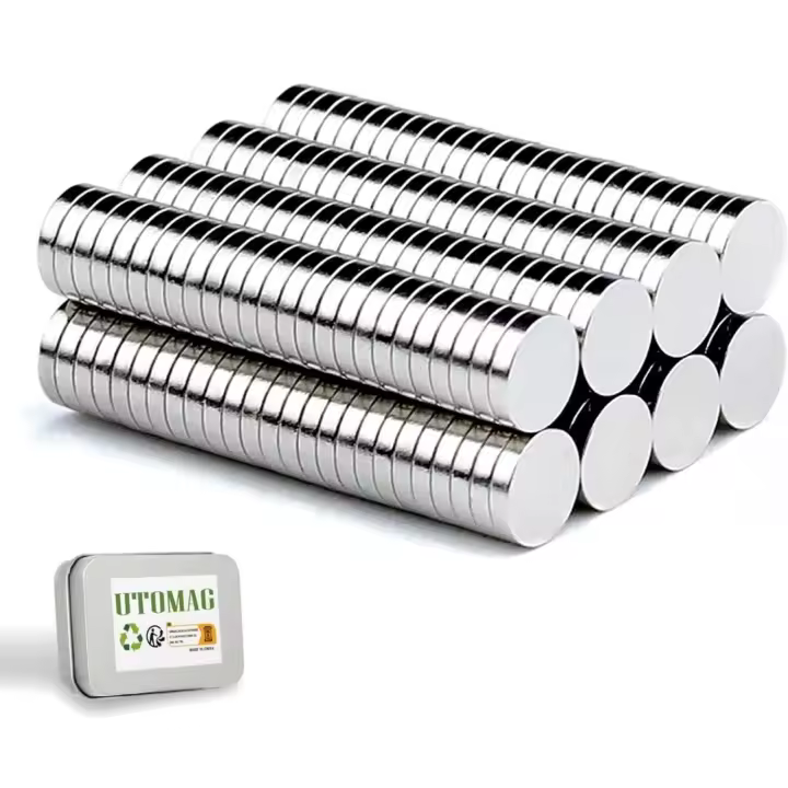 UTOMAG Imanes de Neodimio, 8 x 1 mm Imanes de Disco de Nevera Extrem Imán Fuerte para Artesanías, Manualidades, Hobbies, Puerta, Pizarra, Mapa, Protector, Nevera (100 Piezas) - 1