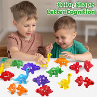 Juego Educativo De Aprendizaje Montessori Para Niños Dinosaurios Y Letras 13PCS Juguete De Dos Caras Para Preescolar - details 1