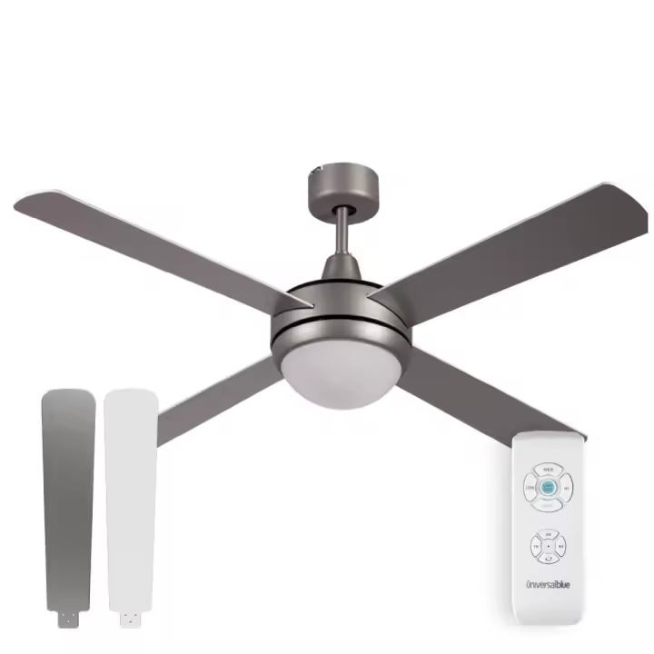 UNIVERSALBLUE Universalblue Ventilador de Techo Inox 132 Cm con Aspas Reversibles y Control Remoto - 1
