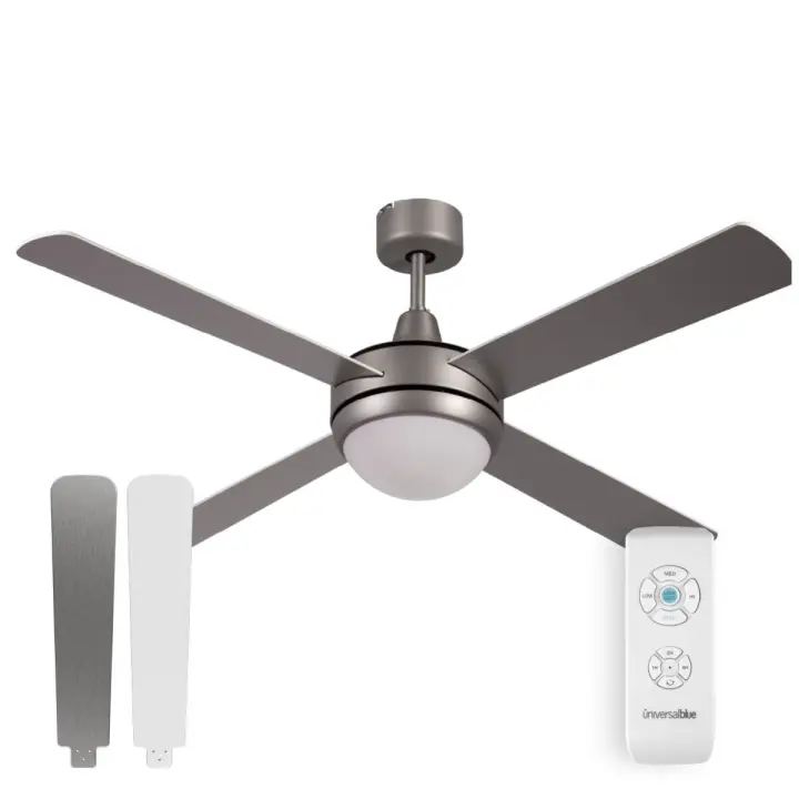 UNIVERSALBLUE Universalblue Ventilador de Techo Inox 132 Cm con Aspas Reversibles y Control Remoto - 1