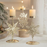 Soporte De Vela De Árbol De Navidad De Hierro Fundido Dorado Con Estrella Y Ciervo Decoración De Mesa Para Navidad Y Año Nuevo - details 10