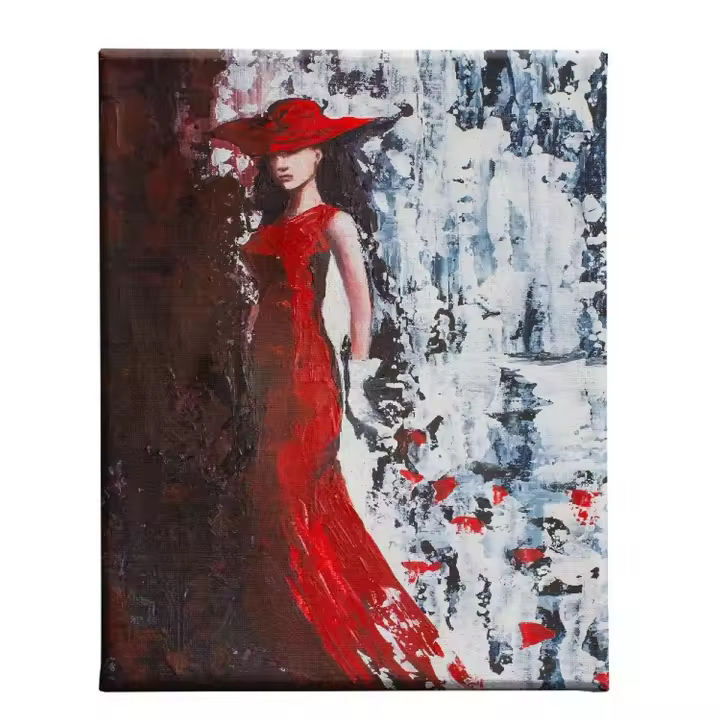 Impresión sobre Lienzo Mujer 4, Poliéster, Rojo, 45x3x70 cm - 1