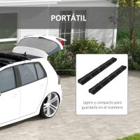 HOMCOM Barras de Transversales de Techo de Coche Bacas Portaequipajes con Función de Autoinflable con Correas de Sujeción con 2 Piezas Carga 75 kg Nylon 89x12x8 cm Negro - details 5