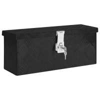 vidaXL Caja de Almacenaje de Aluminio Herramientas Remolque Baúl Tapa Color Negro,  Plateado, y mas - details 0