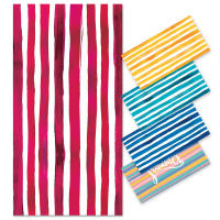 Toalla de playa a rayas con protección solar, toalla de playa de microfibra estampada para acampar, toalla de baño de secado rápido para nadar, toalla absorbente - details 5