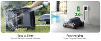 Grennix SAT 10 Robot Limpiafondos Piscina, 180Min, 150m², 3.5L Recogida sin Gancho, Estacionamiento Automático, Aspirador Piscina Fondos sin Cable con 2 Motores, 5200mAh, para Piscina Elevada y Enterrada - details 4