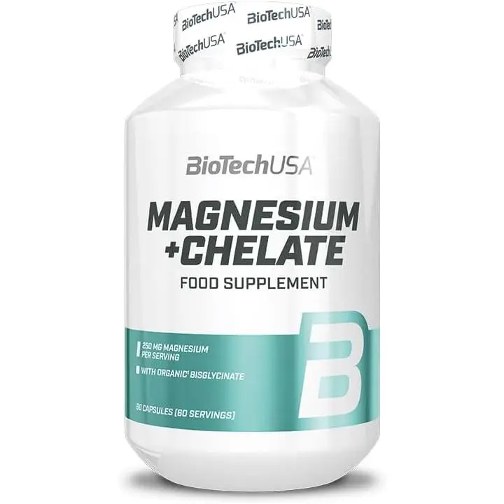 BioTechUSA Minerales + Magnesium + Chelate  60 Cápsulas  Alta Absorción  Reduce Cansancio y Fatiga  250 mg Magnesio Bisglicinato   BioTech USA   Olympus Sport Nutrition - 1