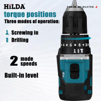 HILDA 21V Herramienta Eléctrica De Impacto Y Perforación Multifuncional Sin Batería Torque 20+1 Para DIY En El Hogar - details 6