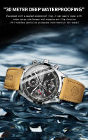 Reloj De Pulsera Para Hombre BINBOND Lujo Resistente Al Agua Cronógrafo Luminoso De Cuero Calidad Alta Reloj Casual De Cuarzo - details 12