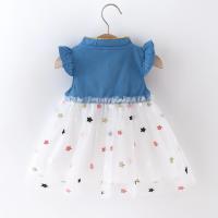 Vestido De Verano Para Niñas 0-3 Años Con Manga Volante Pequeño Y Lazo Estilo Cowgirl Polka Dot Colorido Vestido De Princesa Dulce - details 12