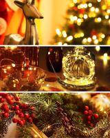 10 PCS Luces De Hilo De Hadas 2M 20LED En Plata Y Cobre Con Pilas Encendidas Para Decoraciones DIY De Boda Fiesta Navidad - details 0
